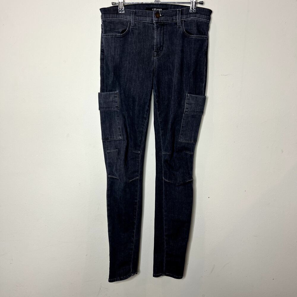 J Brand Jeans Women's 27 Transmiss Gray Sara Cargo Skinny Mid Rise Zip Fly